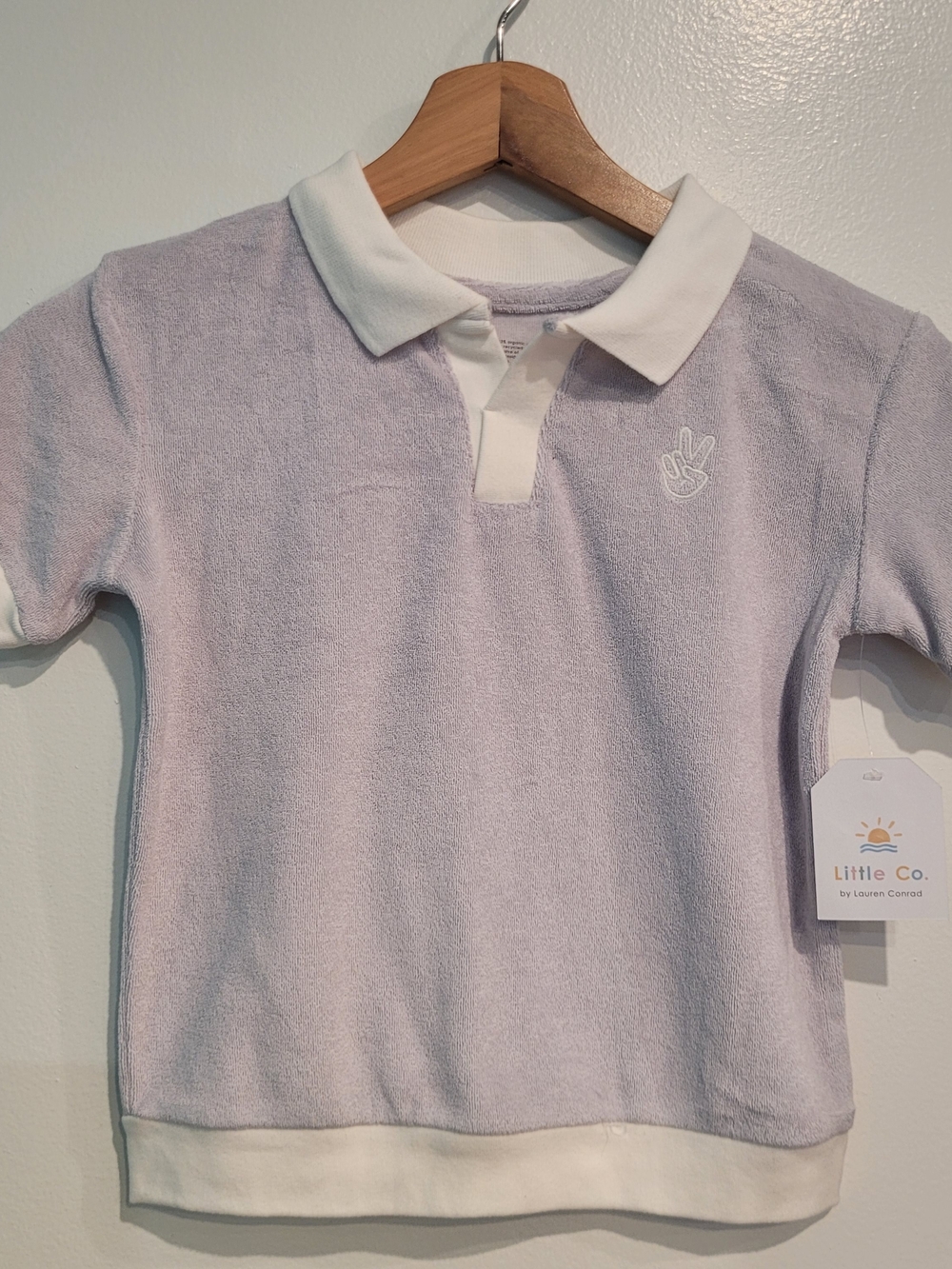 Lilac Terry Polo with White Trim